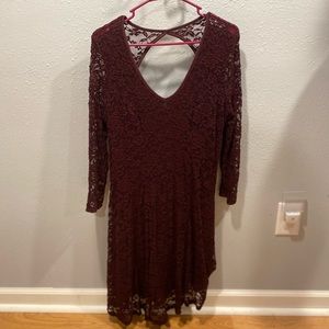 Maroon lace dress